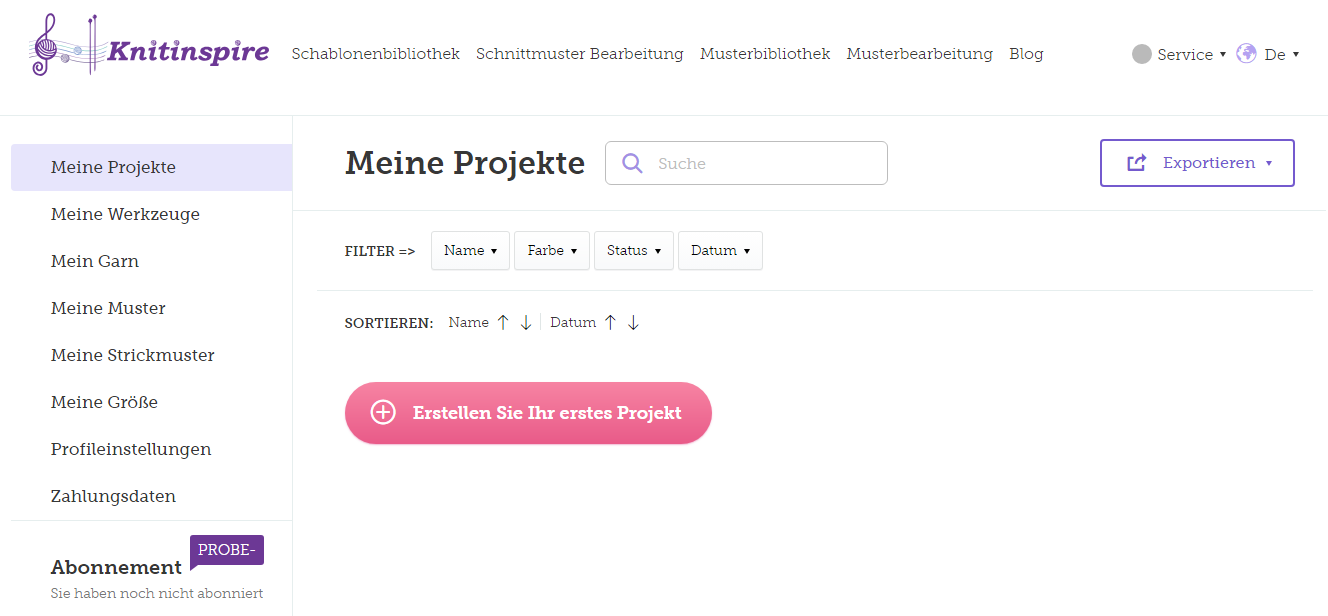 Erstellen eines Projekts