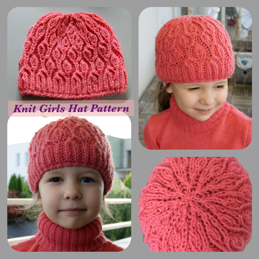 Knit Girl Hat Pattern. Brioche technique.