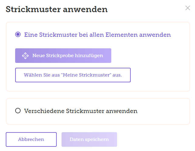 Schnittmusters der Werkesteilen