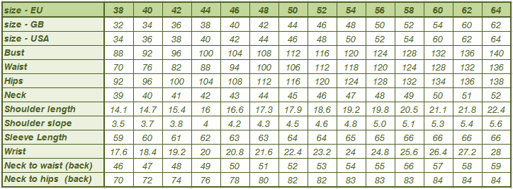 Sizing Charts