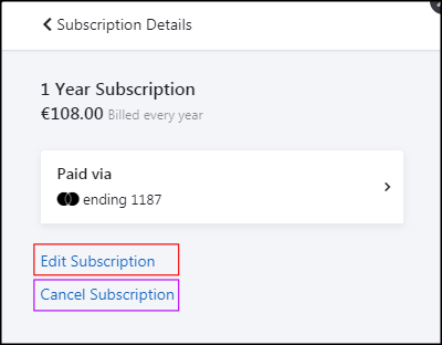 Cancel subcription