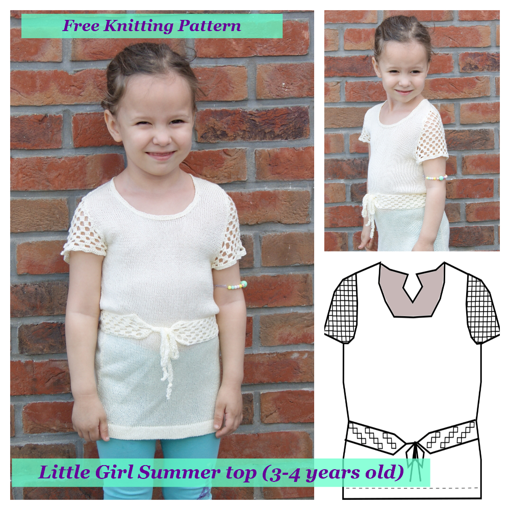 Little Girl Summer Top. Free knitting pattern.